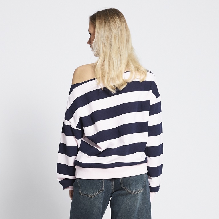 Off-shoulder striped sweatshirt "Esme Stripe"